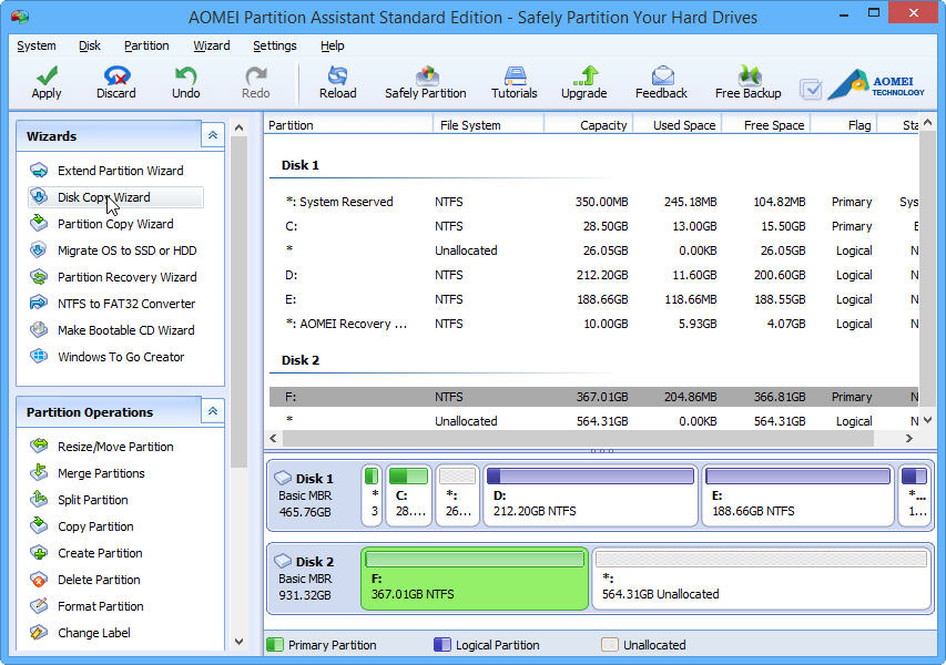 aomei partition assistant standard review